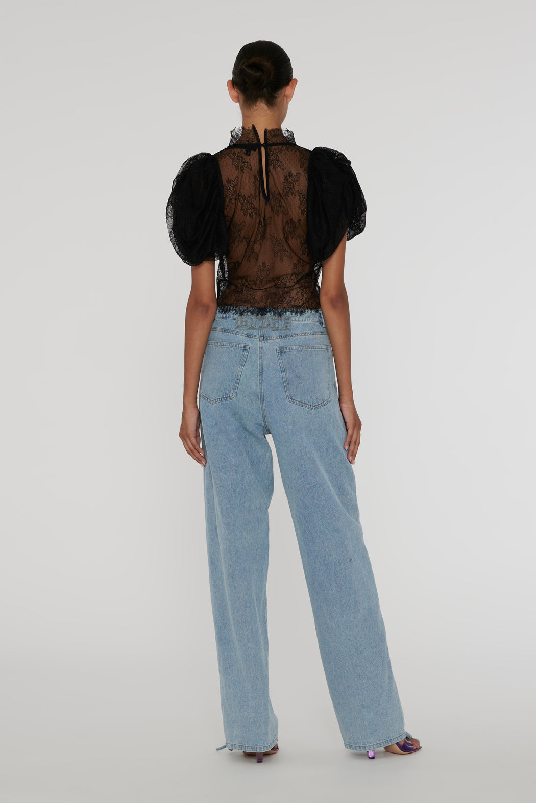 Denim Laced Leg Pants