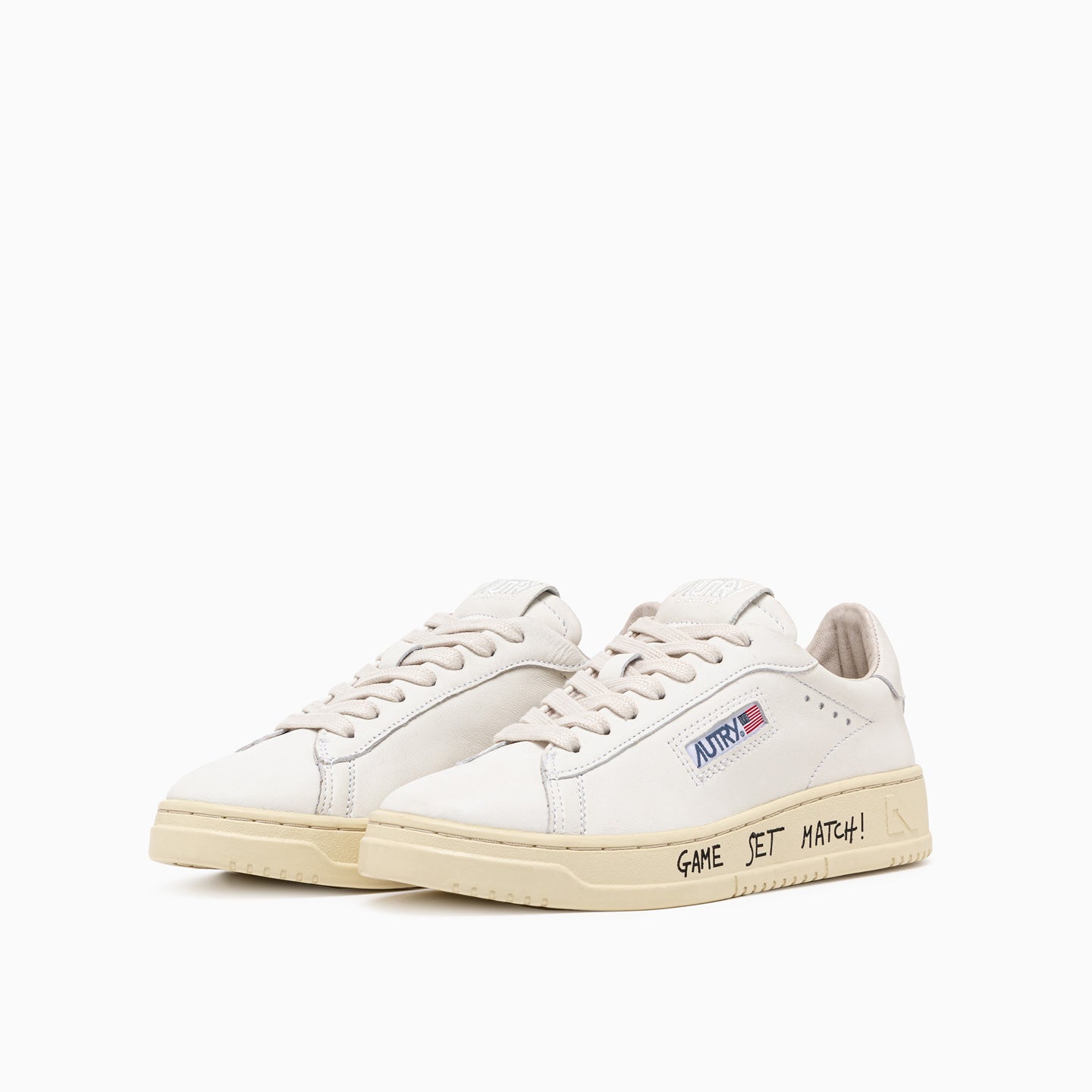 Dallas Low Sneakers in Leather color White and Lettering