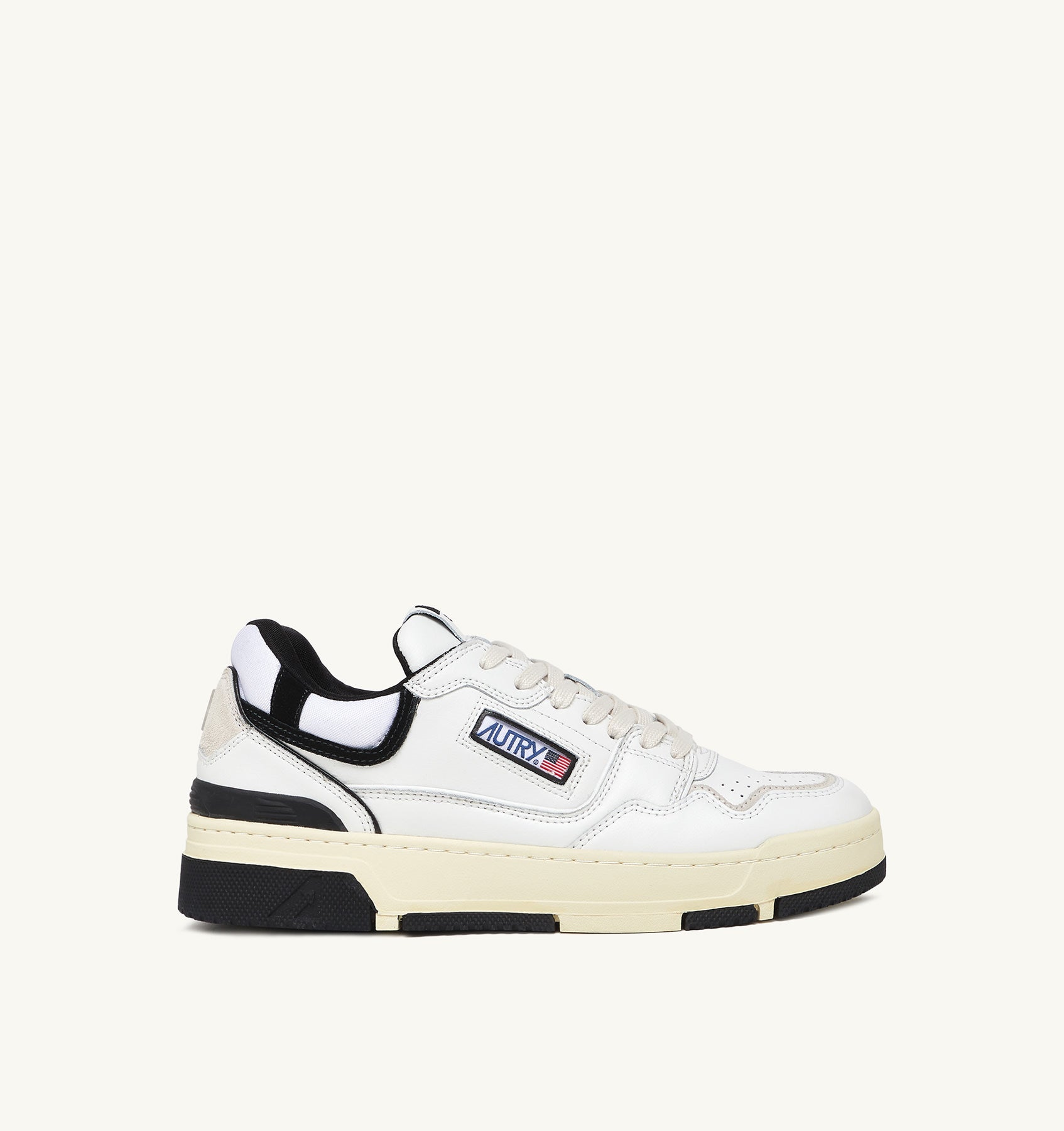 CLC LOW SNEAKERS IN WHITE LEATHER AND BLACK SUEDE