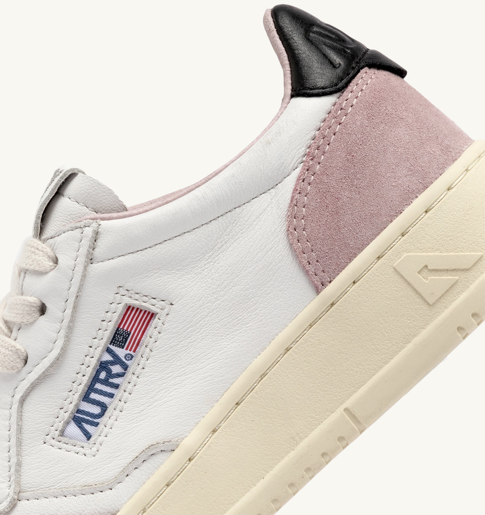 Medalist Low Sneakers In White Powder Pink And Black Suede And Leather