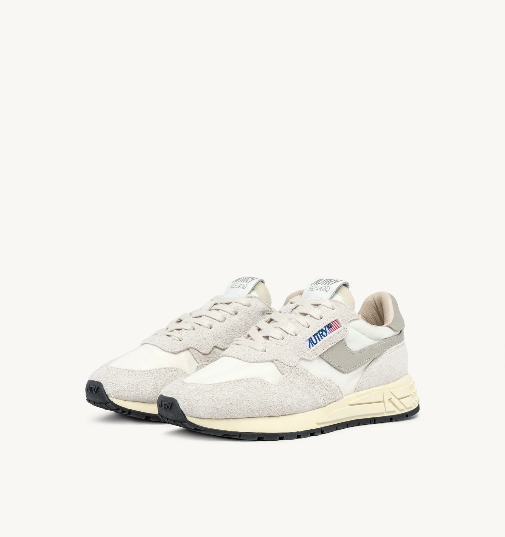 Reelwind Low Sneakers in White Nylon and Suede