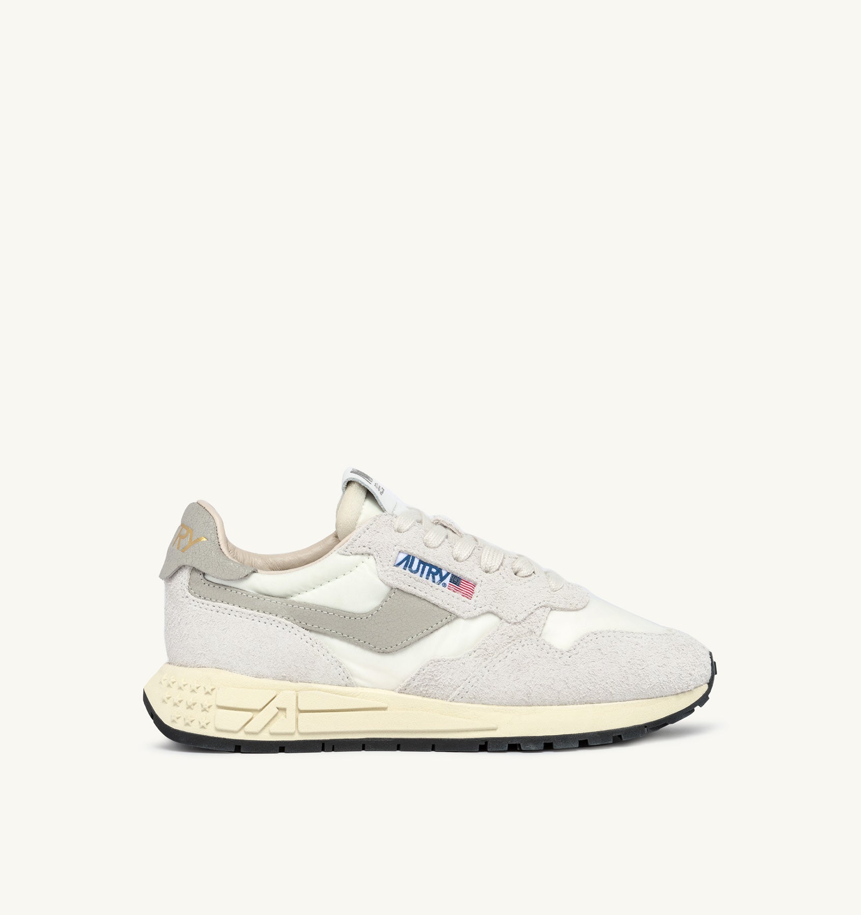 Reelwind Low Sneakers in White Nylon and Suede