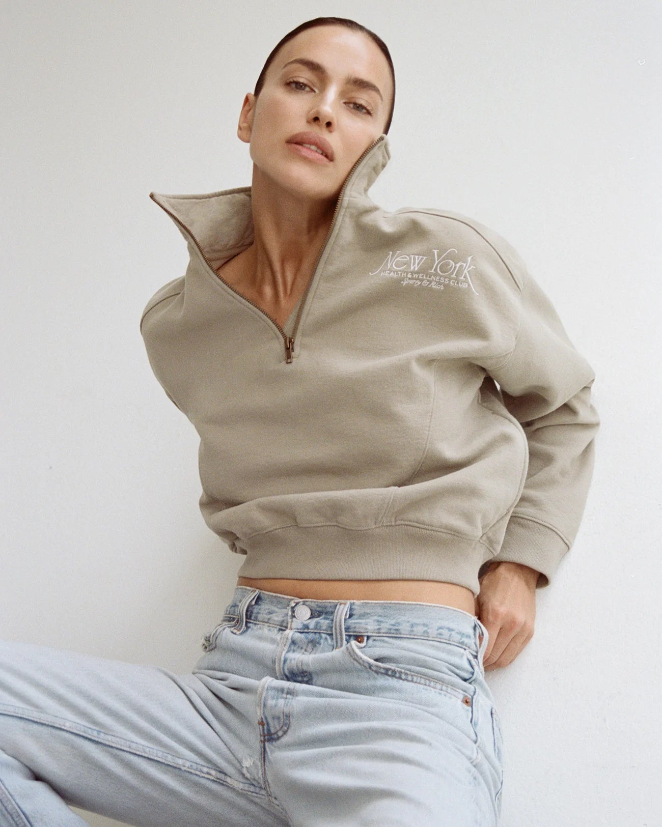 Y 94 Quarter Zip - Elephant/White