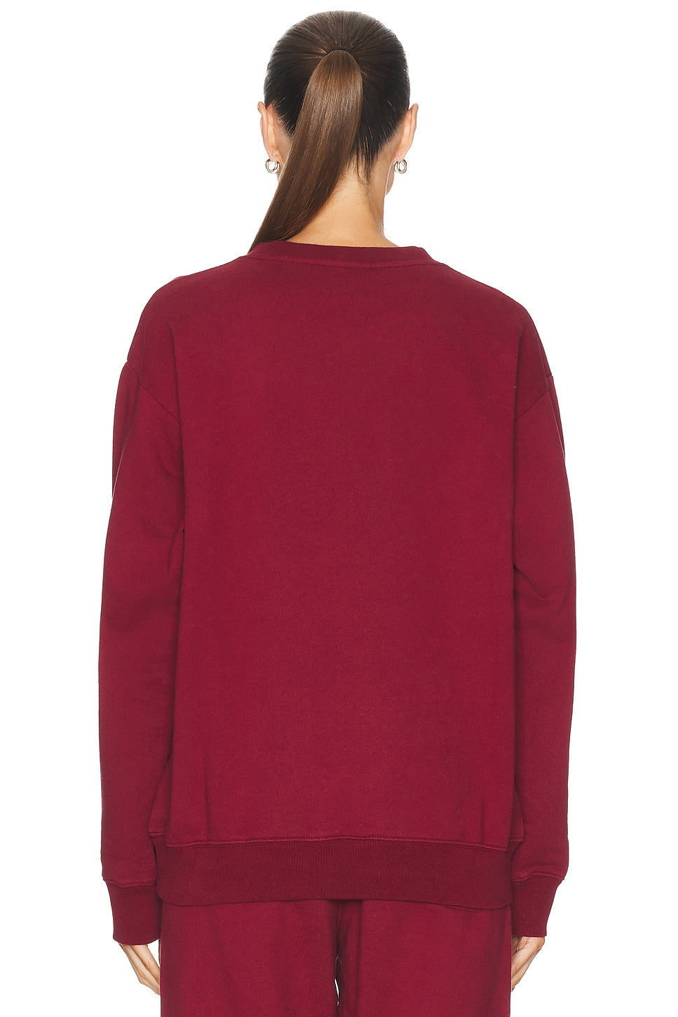 Vendome Embroidered Crewneck - Merlot/White