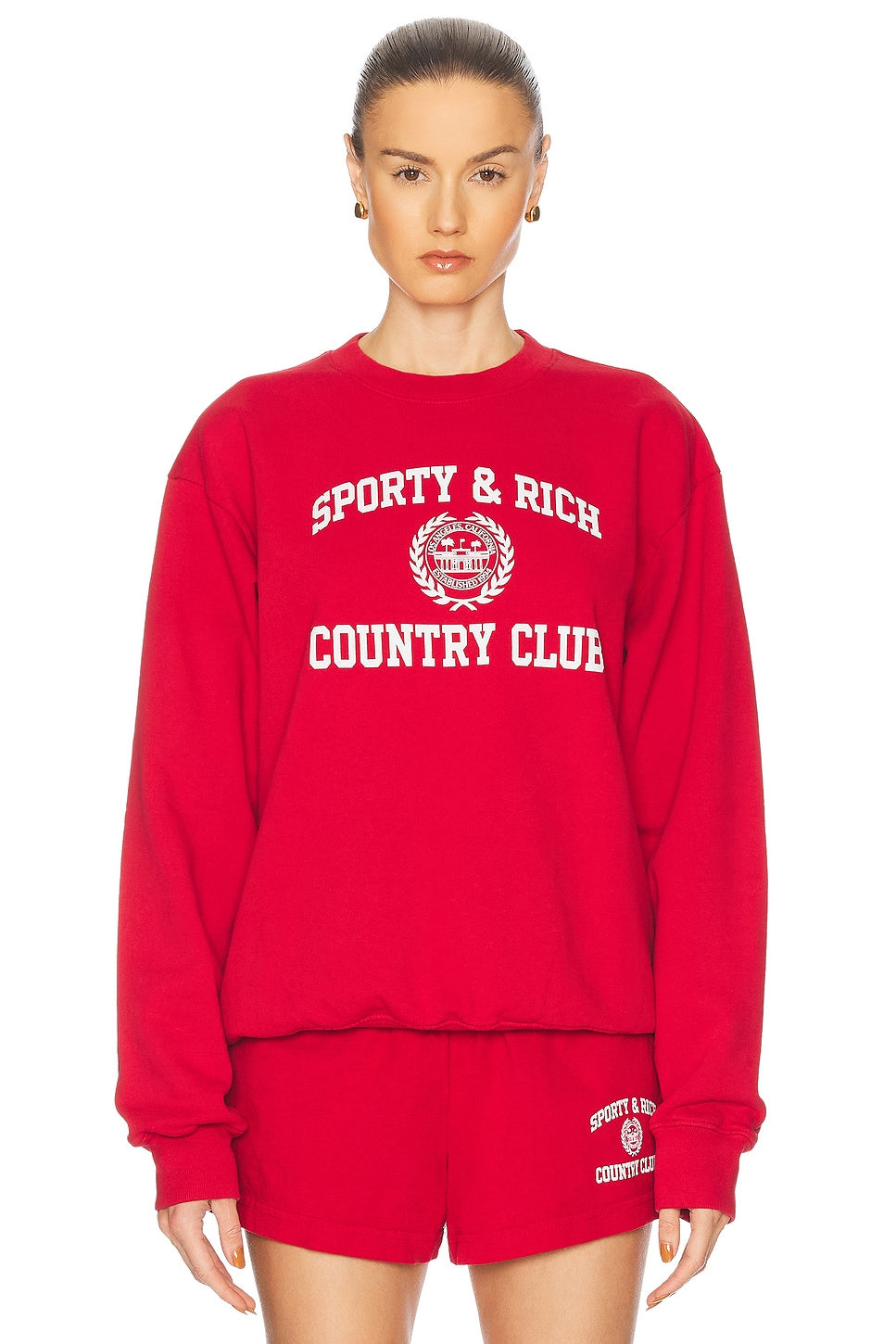 Varsity Crest Soft Crewneck - Red/White