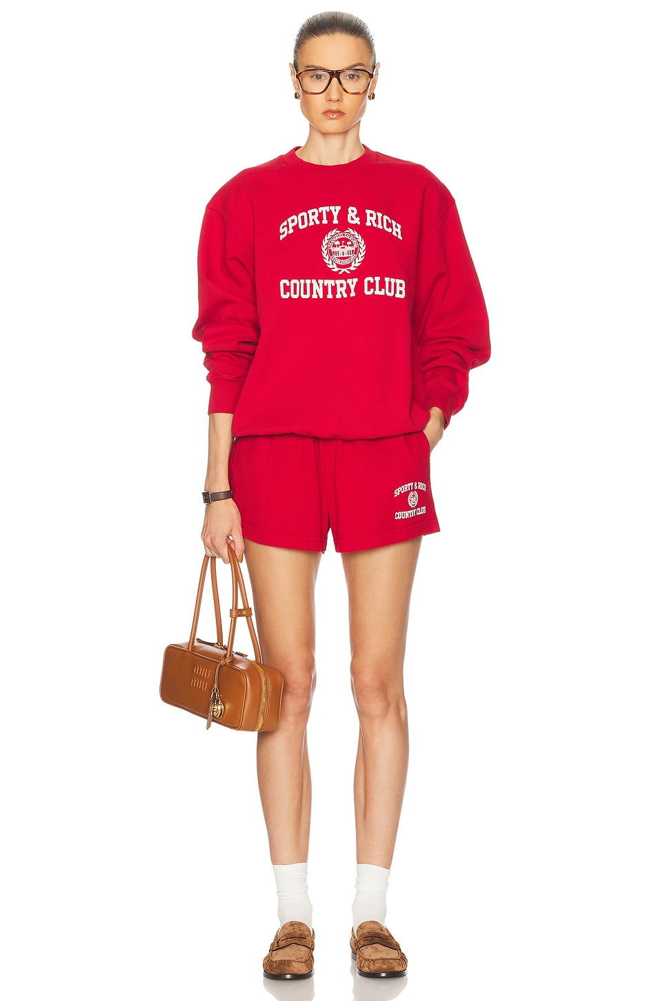 Varsity Crest Soft Crewneck - Red/White