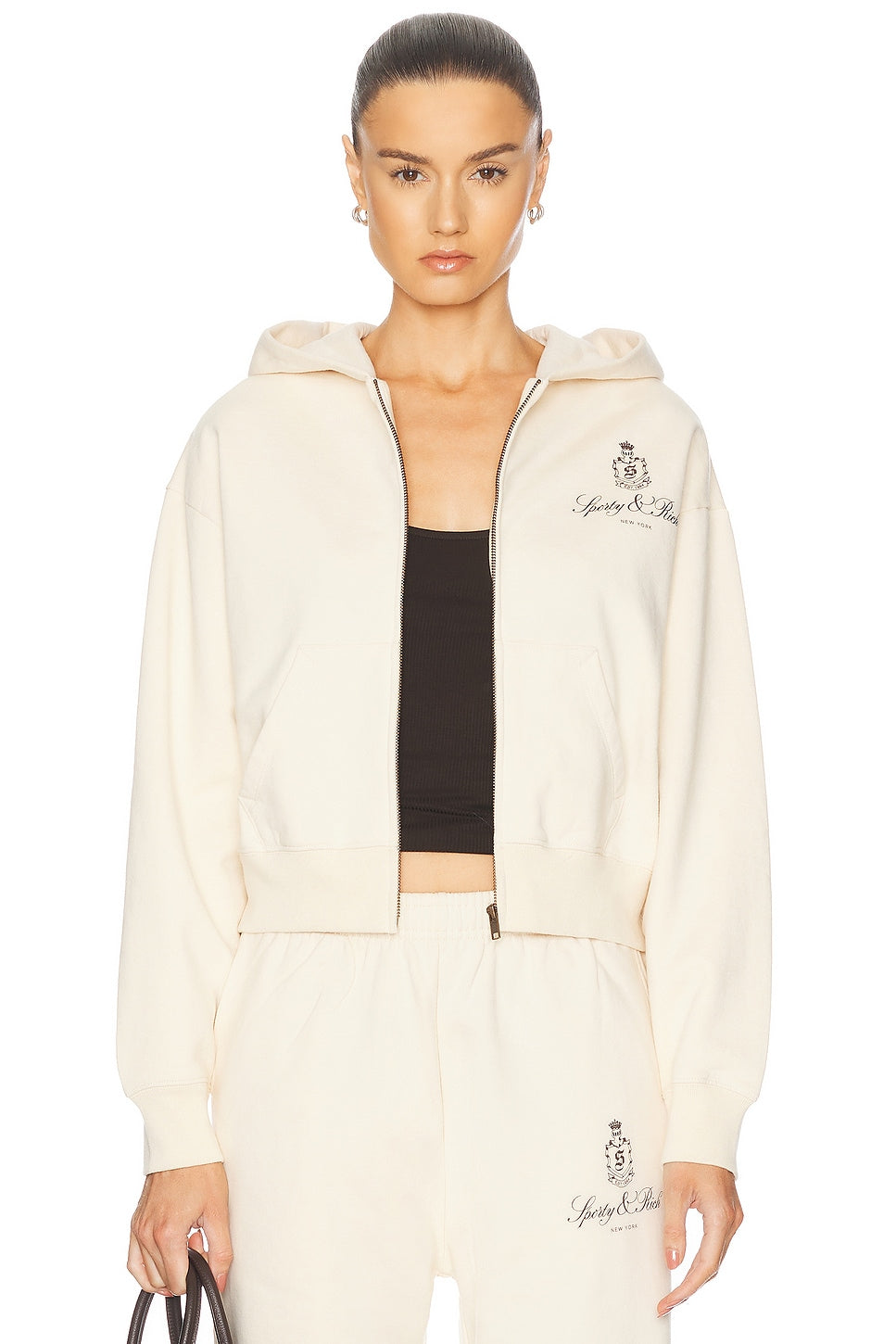 Vendome Cropped Zip Hoodie