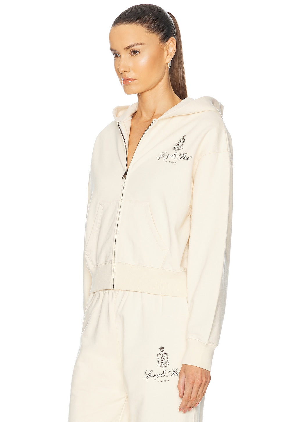 Vendome Cropped Zip Hoodie