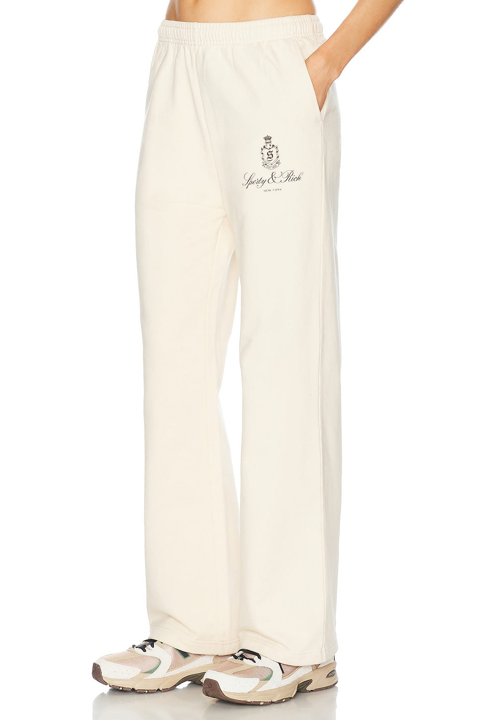 Vendome Straight Leg Sweatpant - Cream/Chocolate