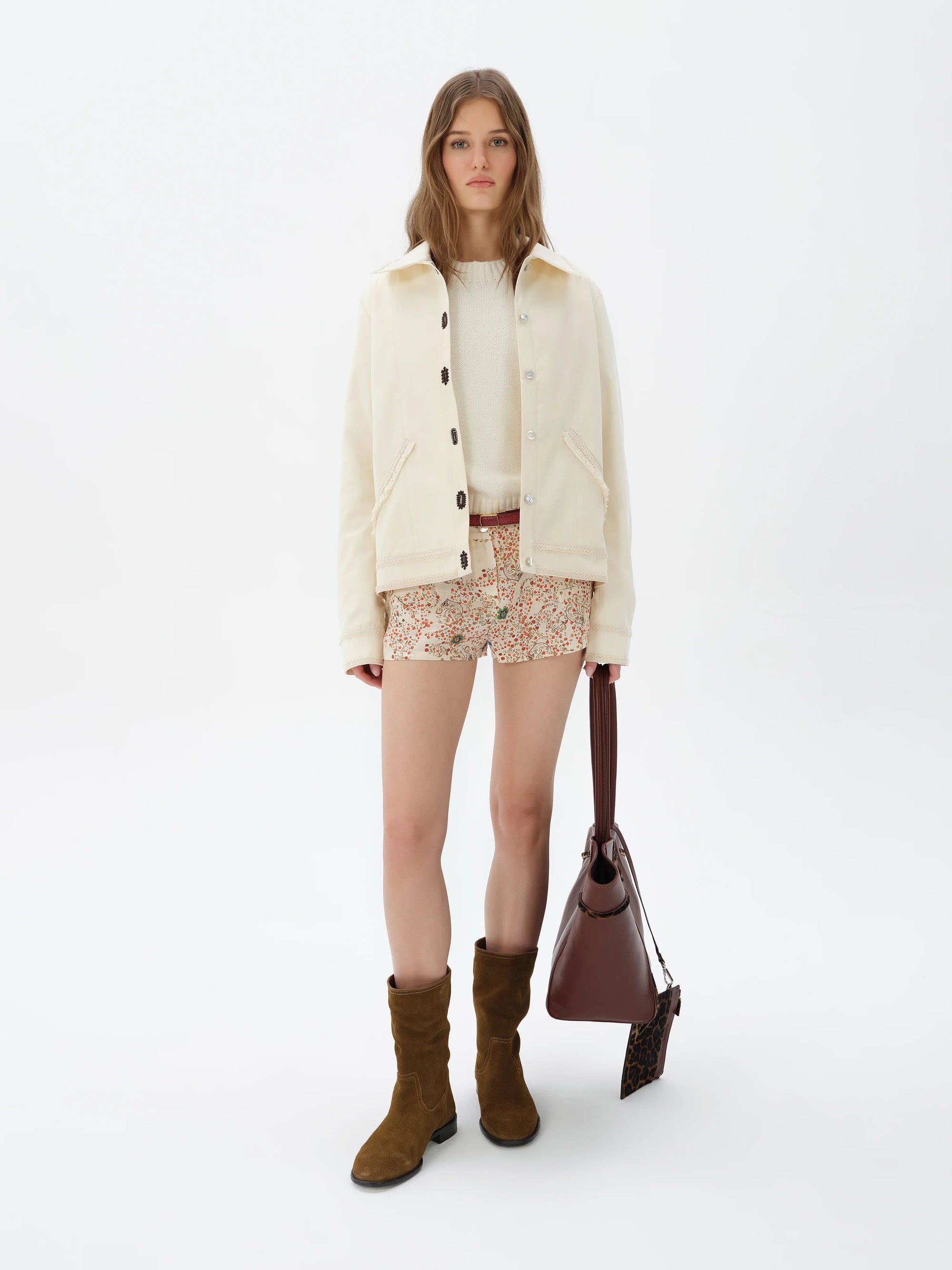 LIETAN  Trim detailed jacket with front pockets