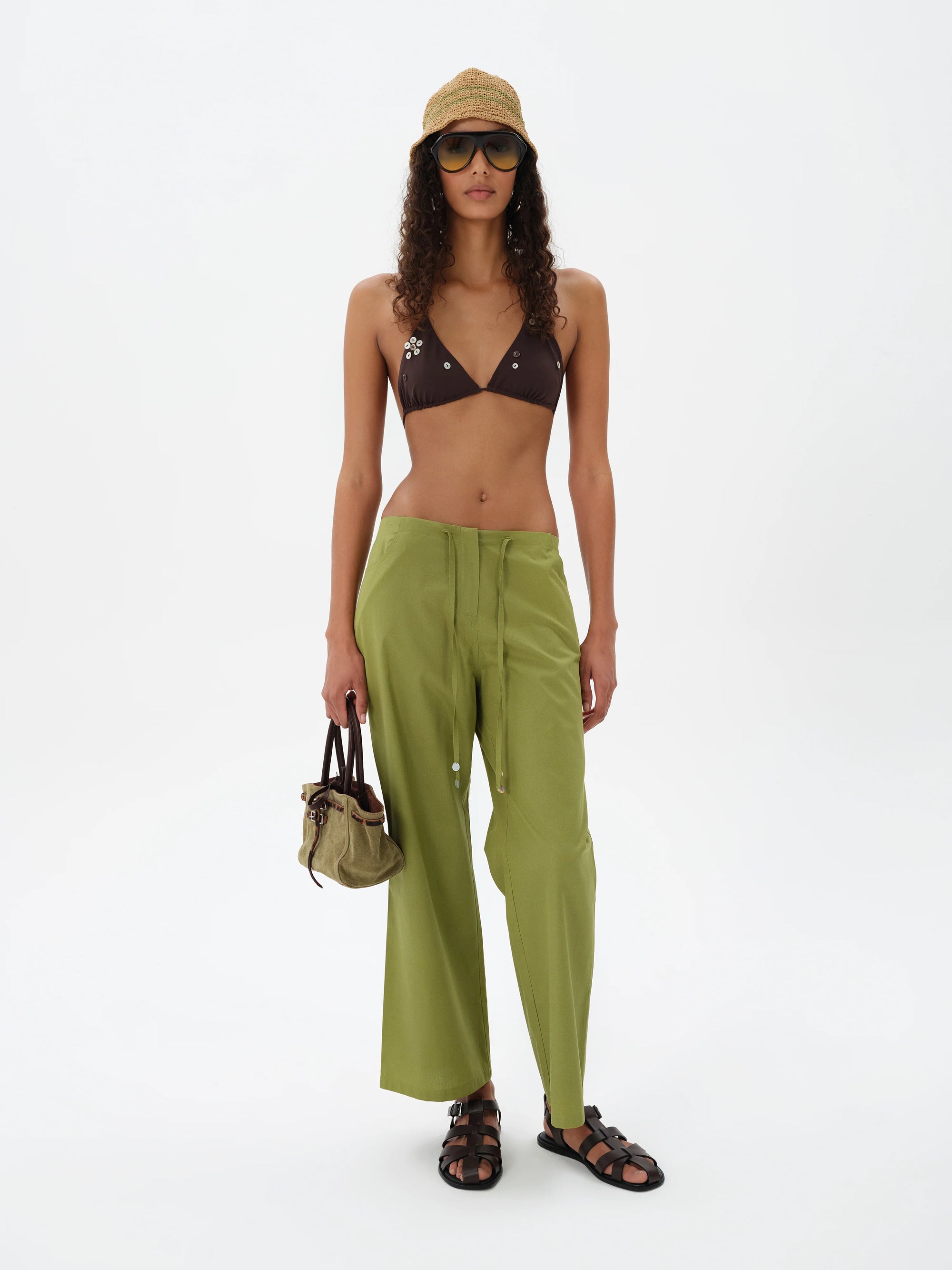 JUNIPER  Embellished triangle bikini top