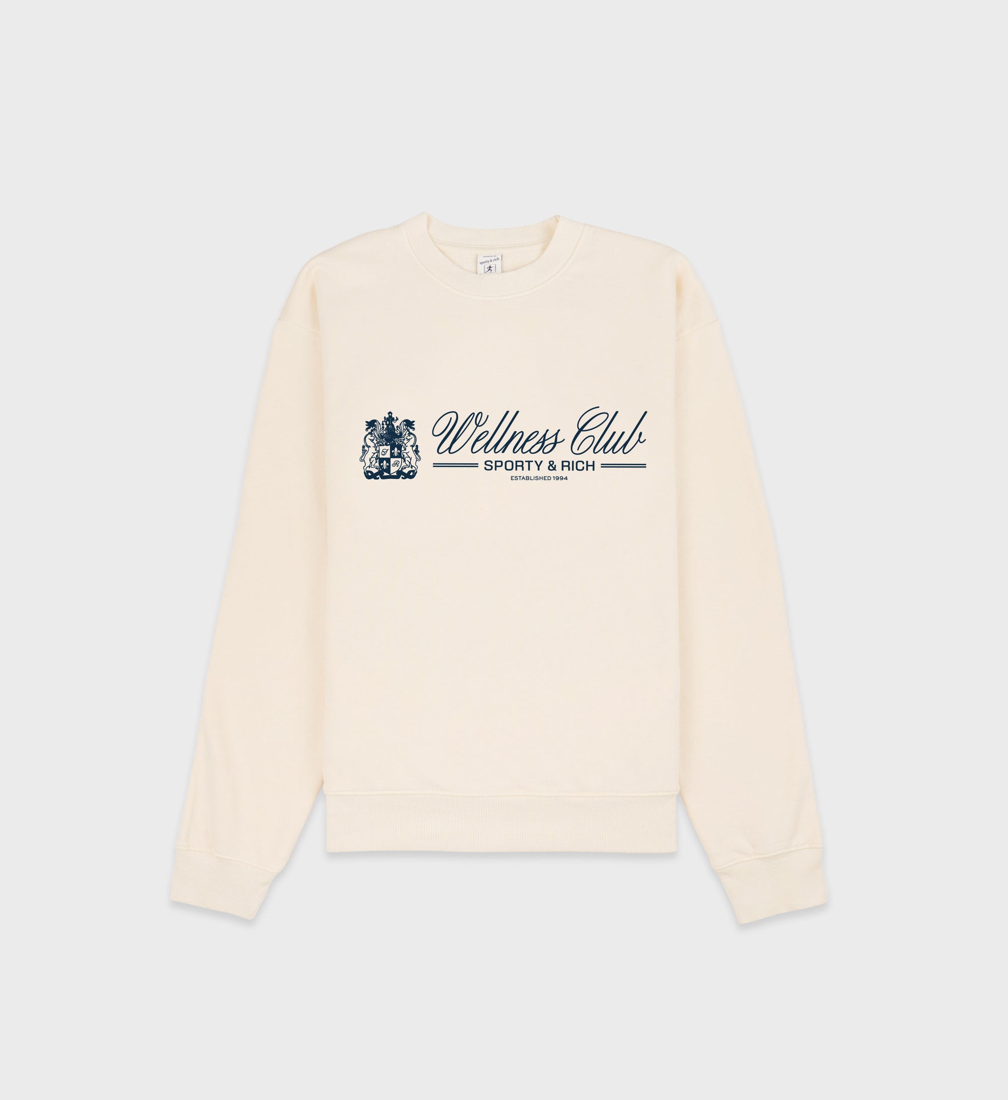 Unicorn Crest Crewneck - Cream/Navy