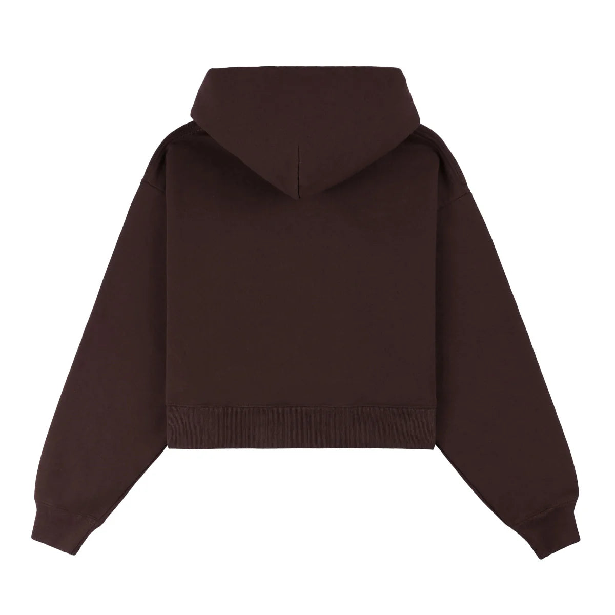 H & W Crest Cropped Hoodie - Chocoloate/Cream