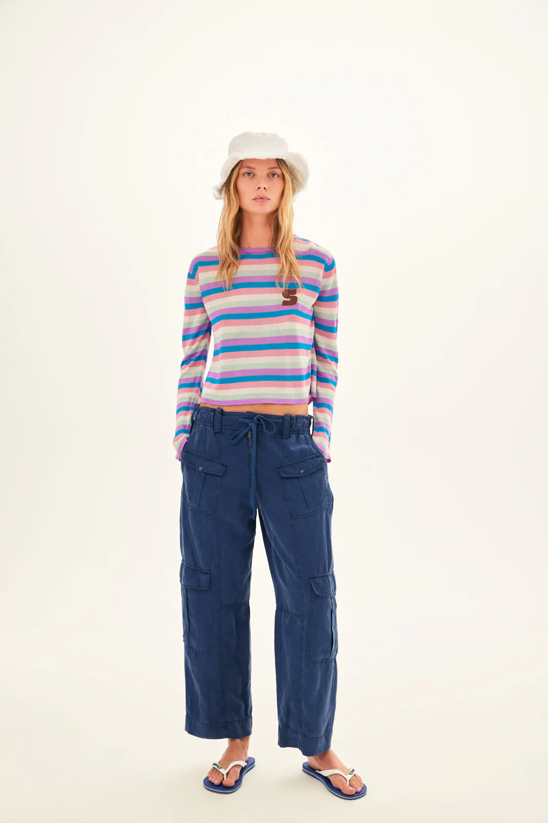 TEX - Sunset Striped Long Sleeve Knit Top