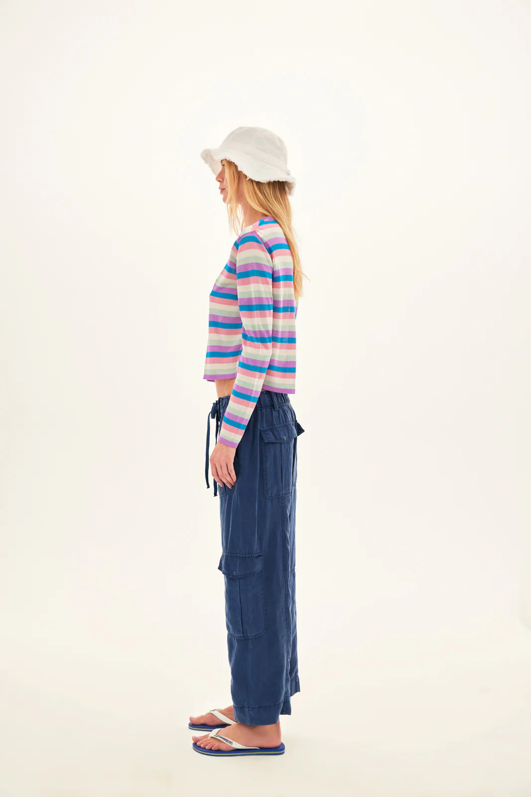 TEX - Sunset Striped Long Sleeve Knit Top