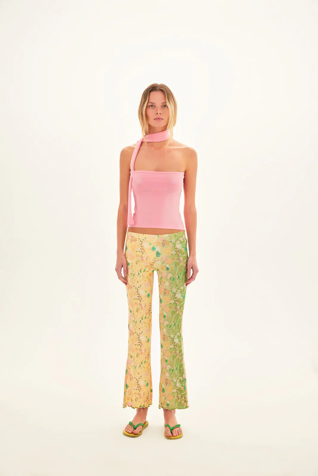 DANIA - Floral Flared Cropped Pants