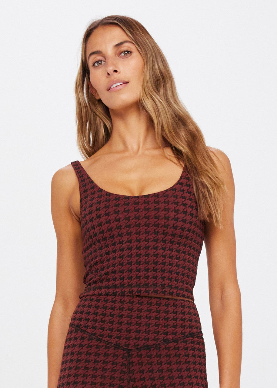 Houndstooth Tess Crop