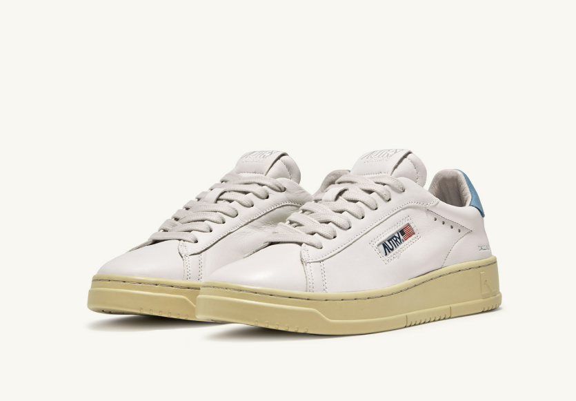 Dallas Low Sneakers in Leather color White and Blue
