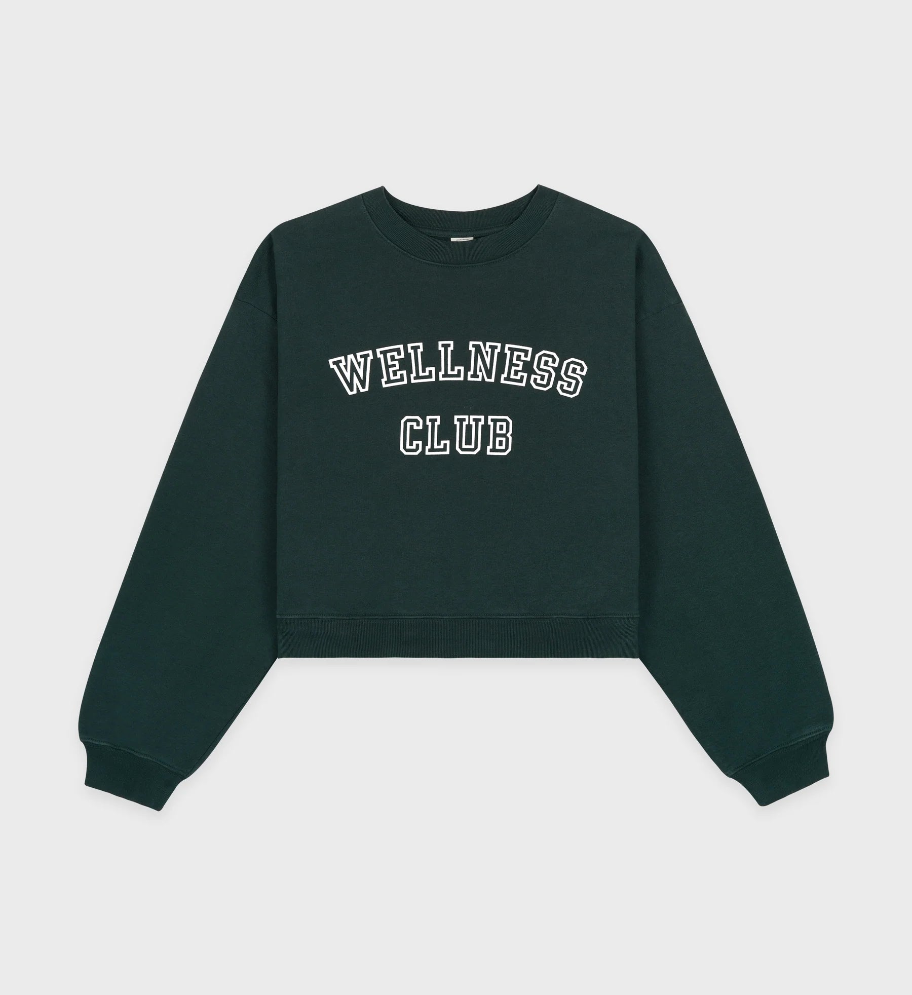 Wellness Club Flocked Cropped Crewneck