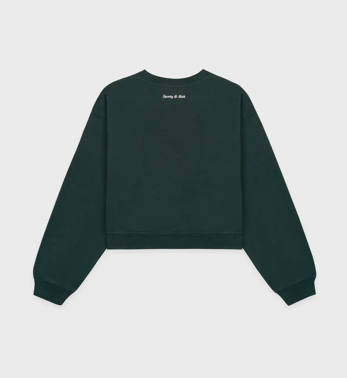 Wellness Club Flocked Cropped Crewneck