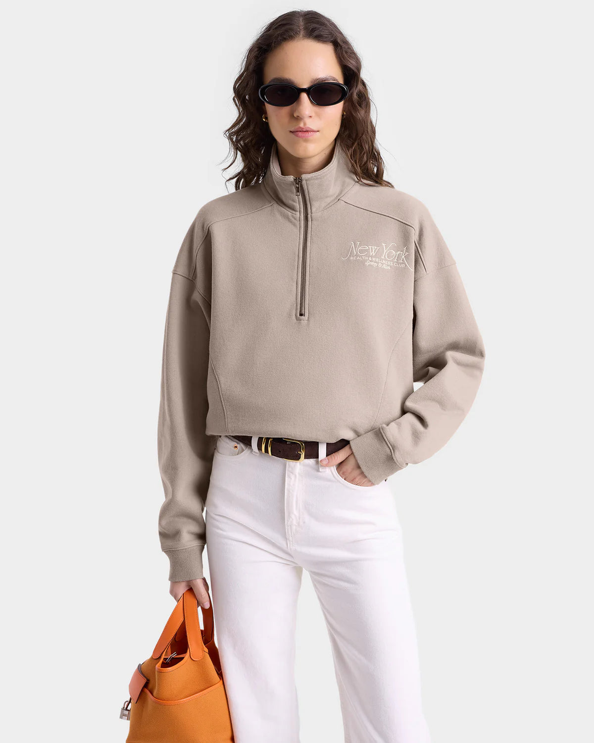 Y 94 Quarter Zip - Elephant/White
