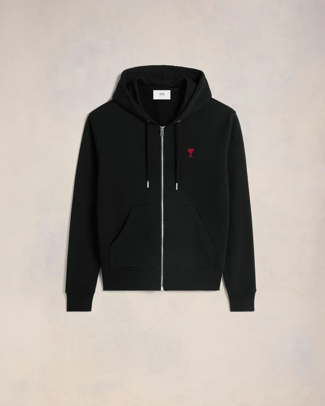 Red Ami de Coeur Zipped Hoodie