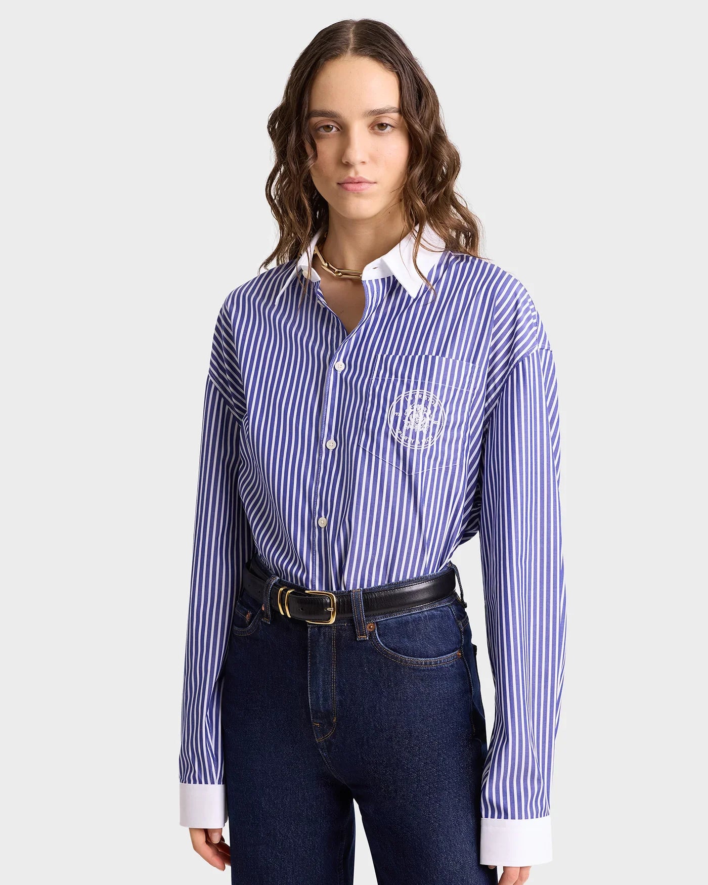 Bristol Crest 100th Oversized Shirt - Navy