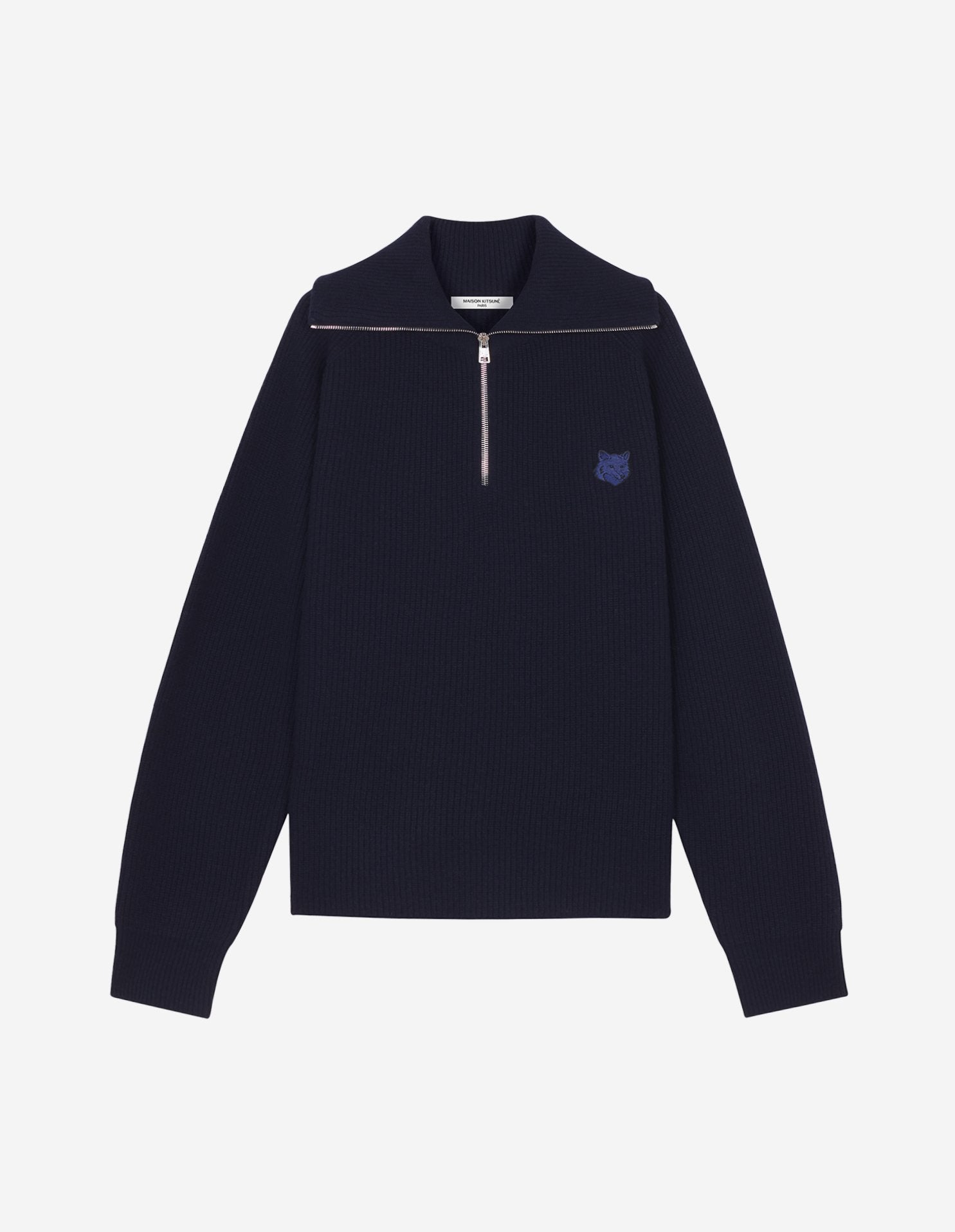 BOLD FOX HEAD PATCH HALF ZIP RIBBED JUMPER