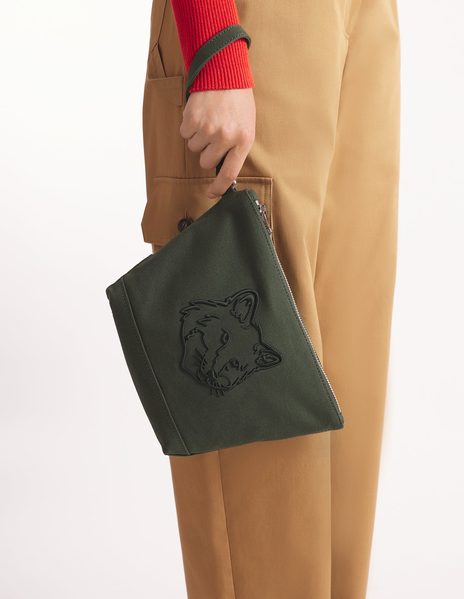 FOX HEAD ZIPPED POUCH