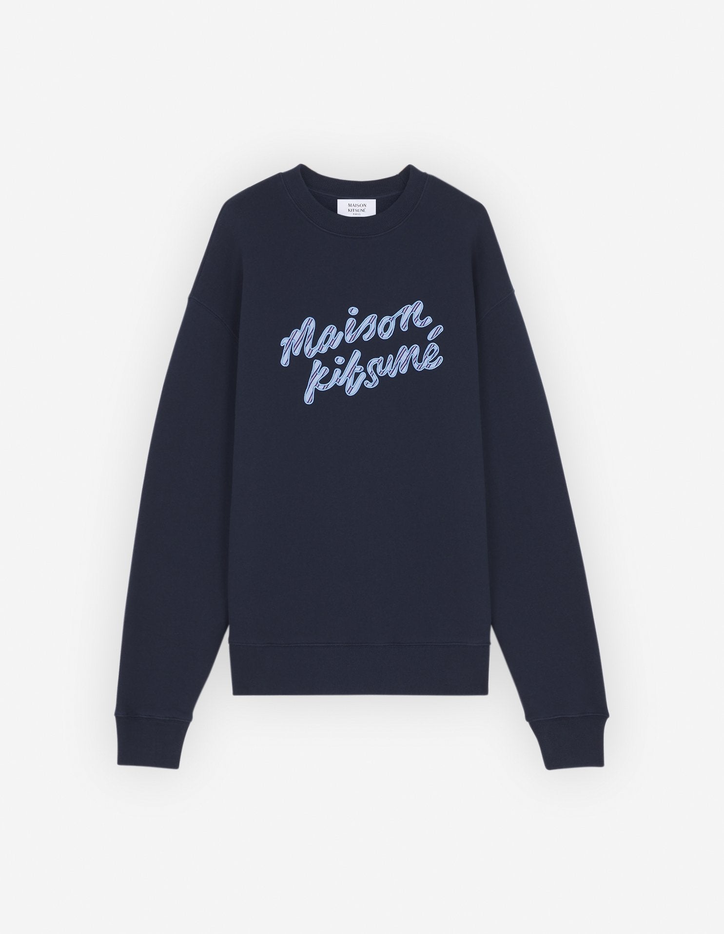 MAISON KITSUNE HANDWRITING STRIPED COMFORT SWEATSHIRT