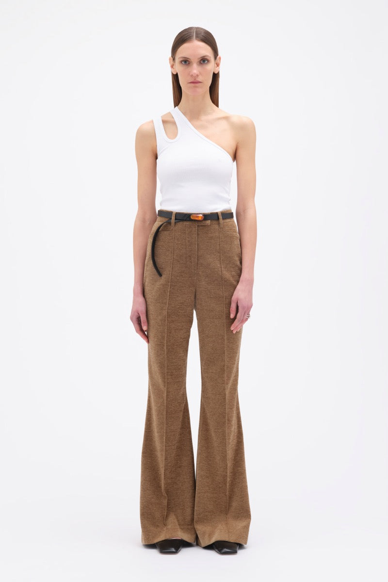 High Waist Flared Pants Camel