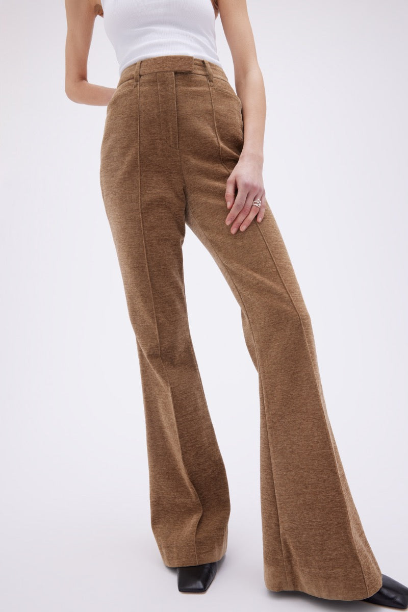 High Waist Flared Pants Camel