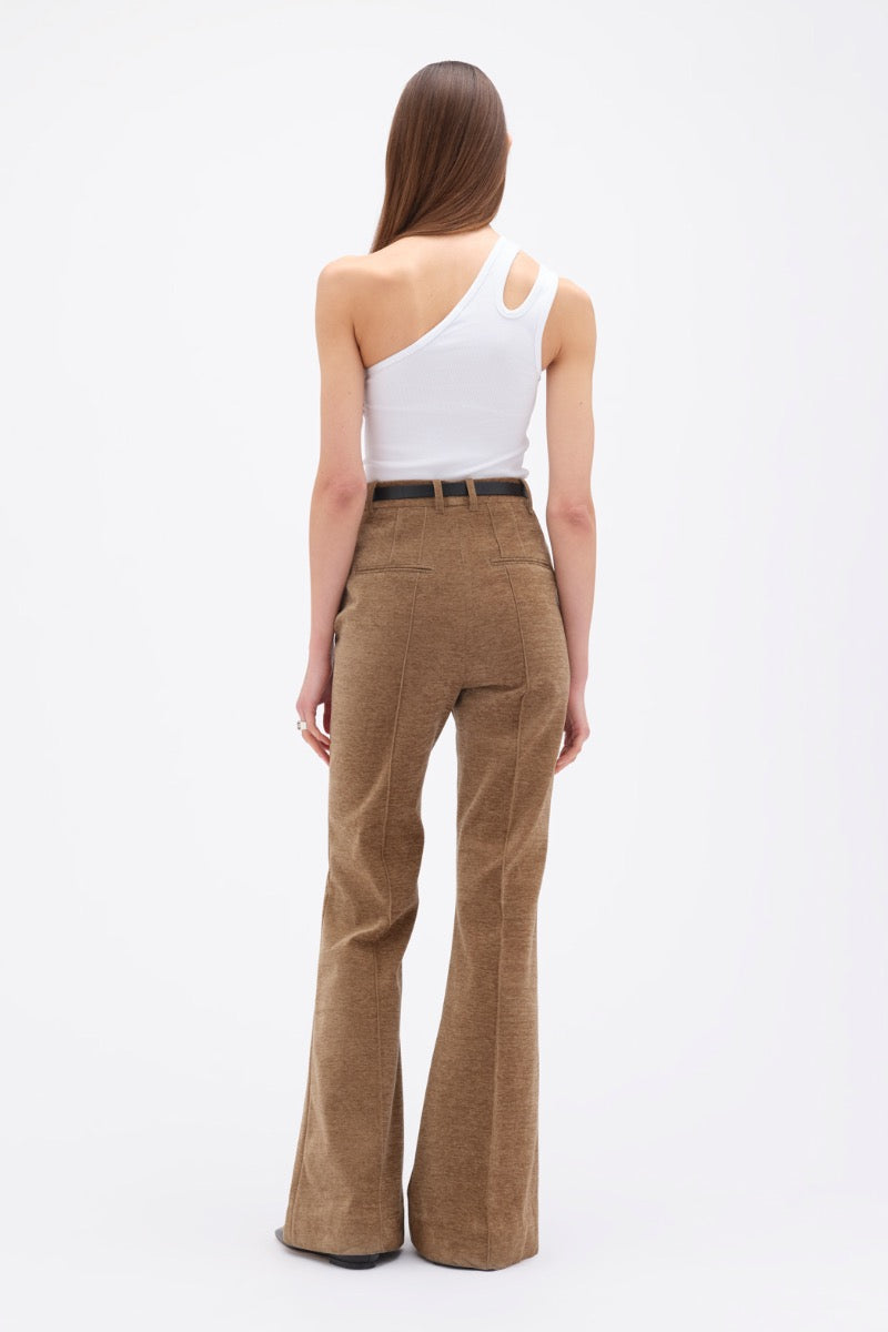 High Waist Flared Pants Camel