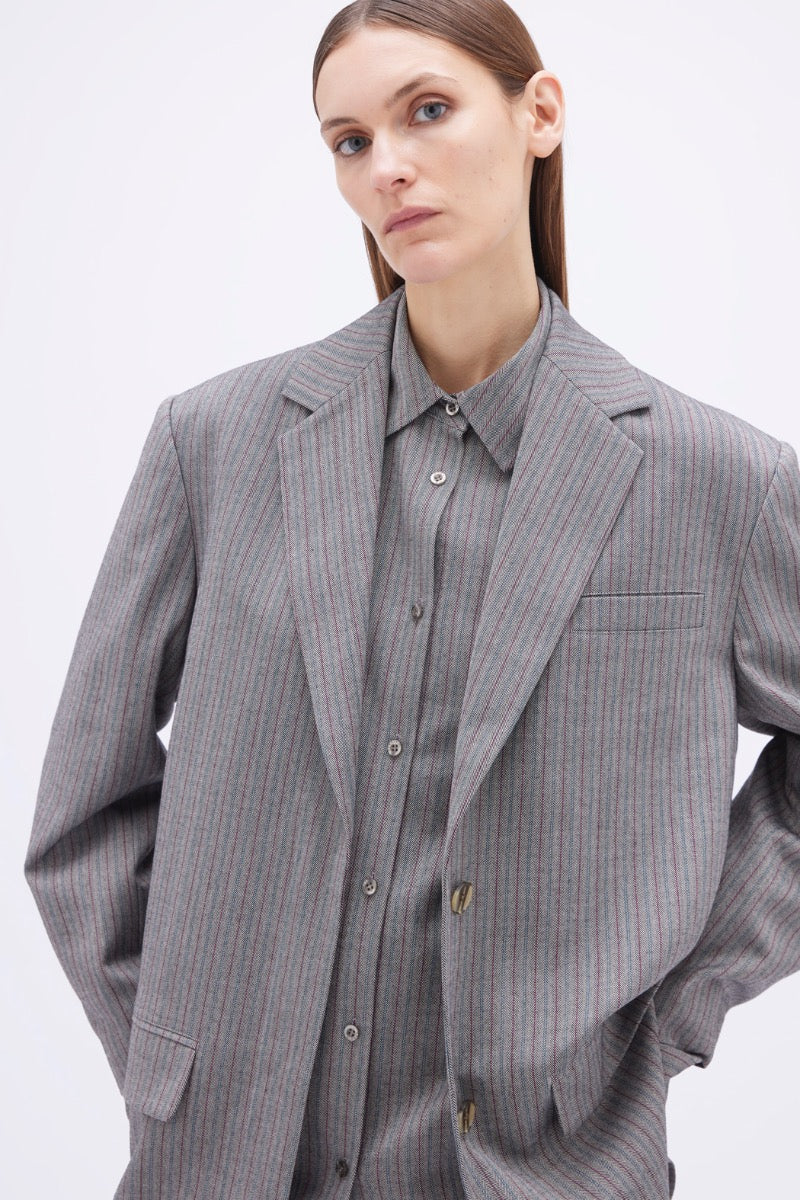 Herringbone Blazer Grey Stripe