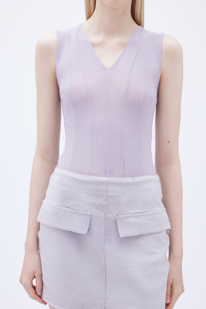 Bodysuit With Cutlines Purple