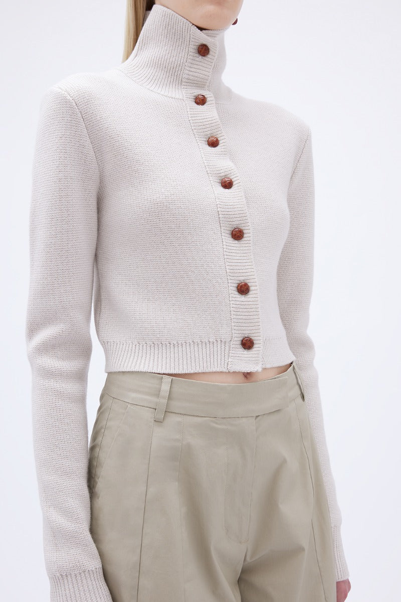 Knitted Slim Cardigan Beige