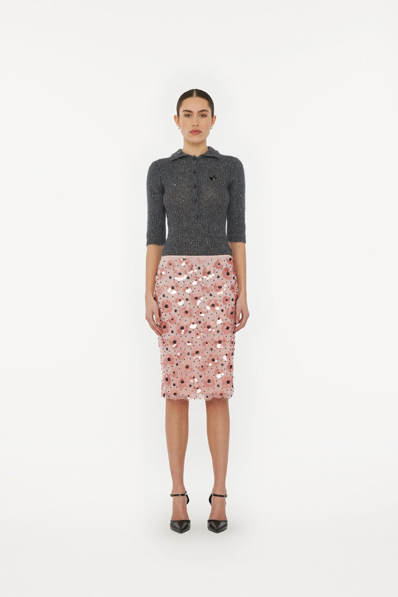 Flower Sequins Skirt