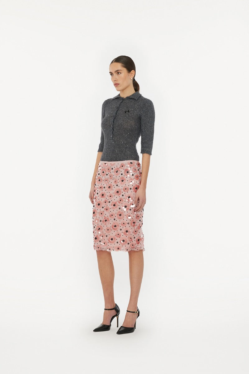 Flower Sequins Skirt