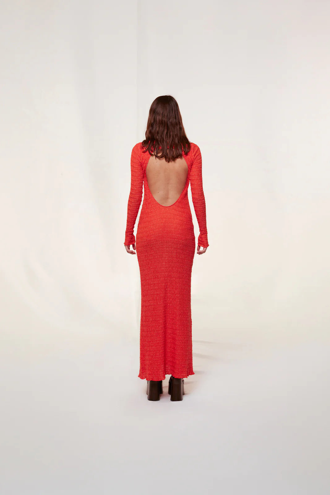 LENDI - Open-back textured maxi dress
