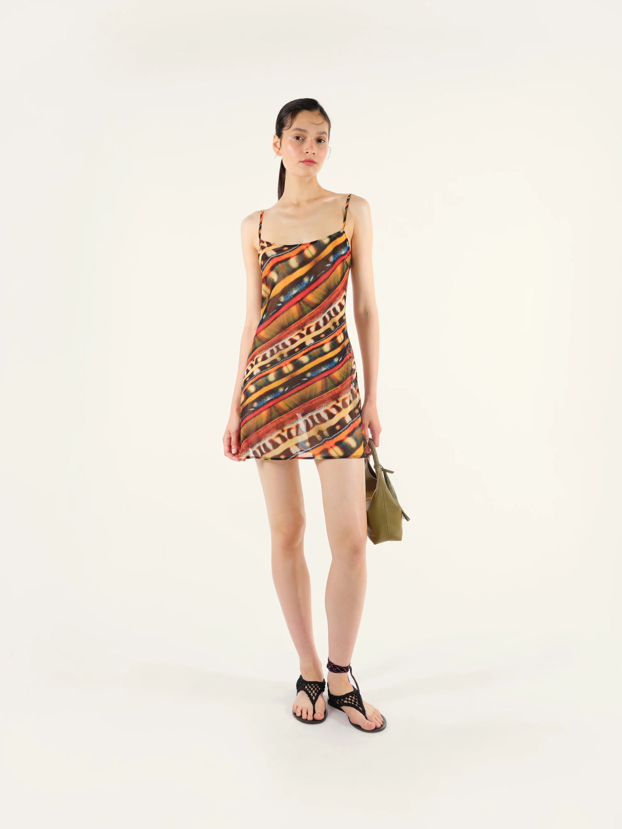 MECY - Printed mini camisole dress