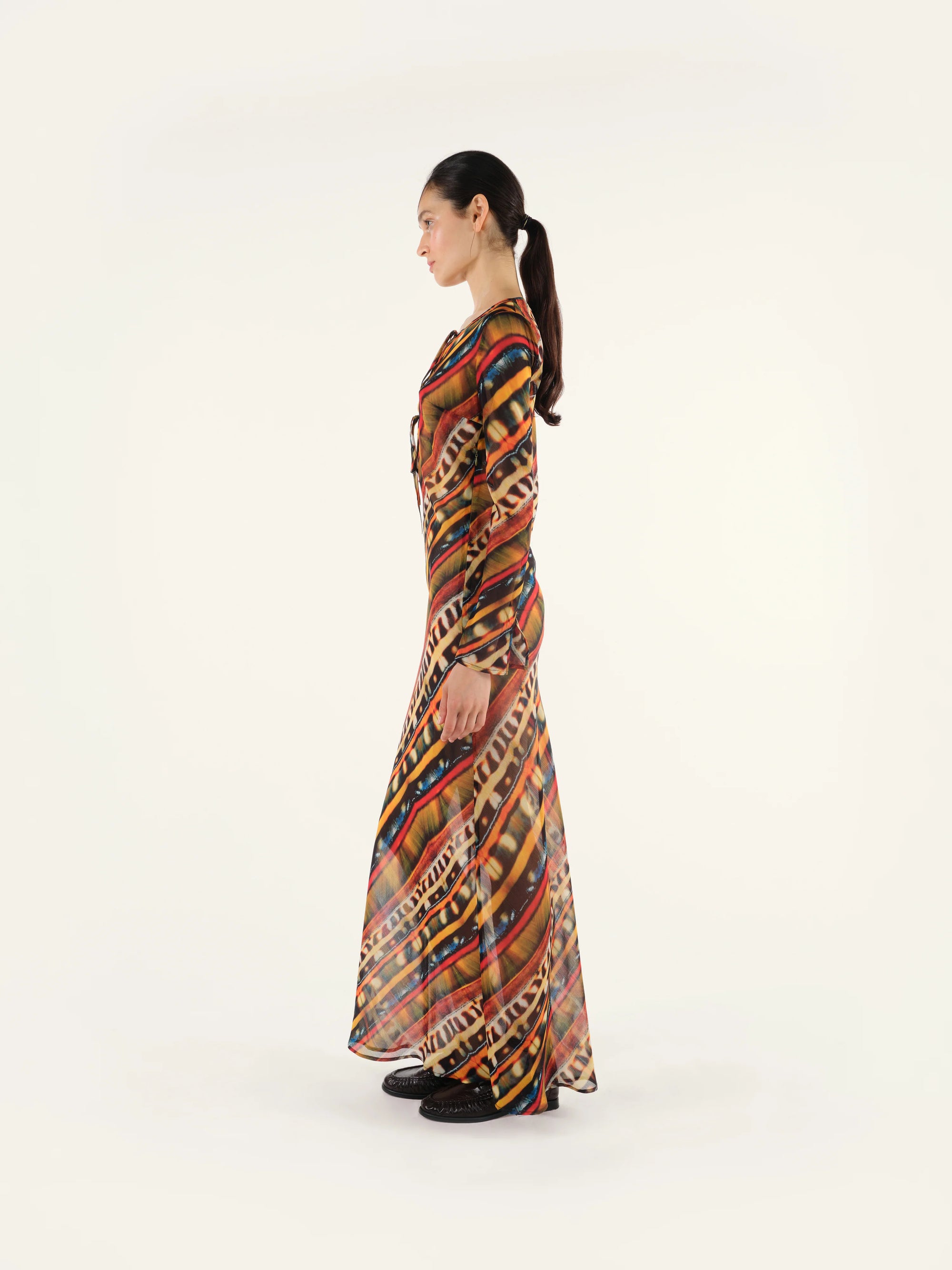 MAGY - Tie-front printed maxi dress