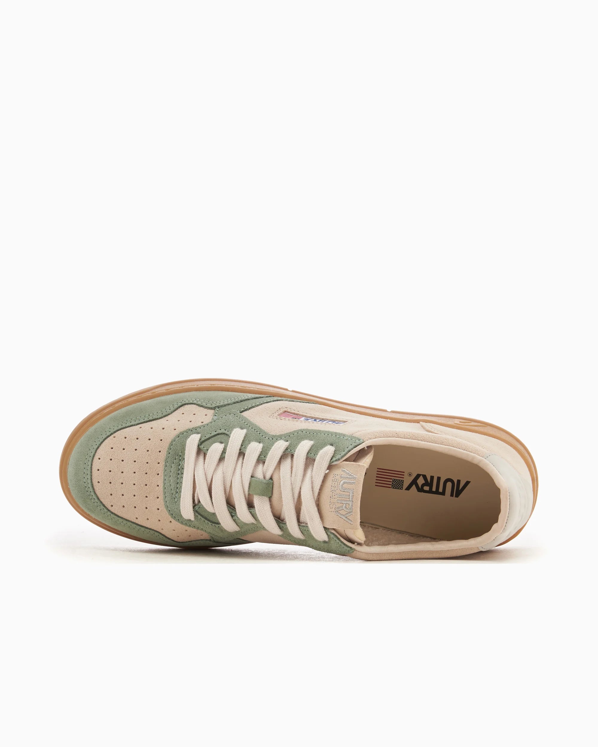 Medallist Low Sneakers in Sand and Green Suede