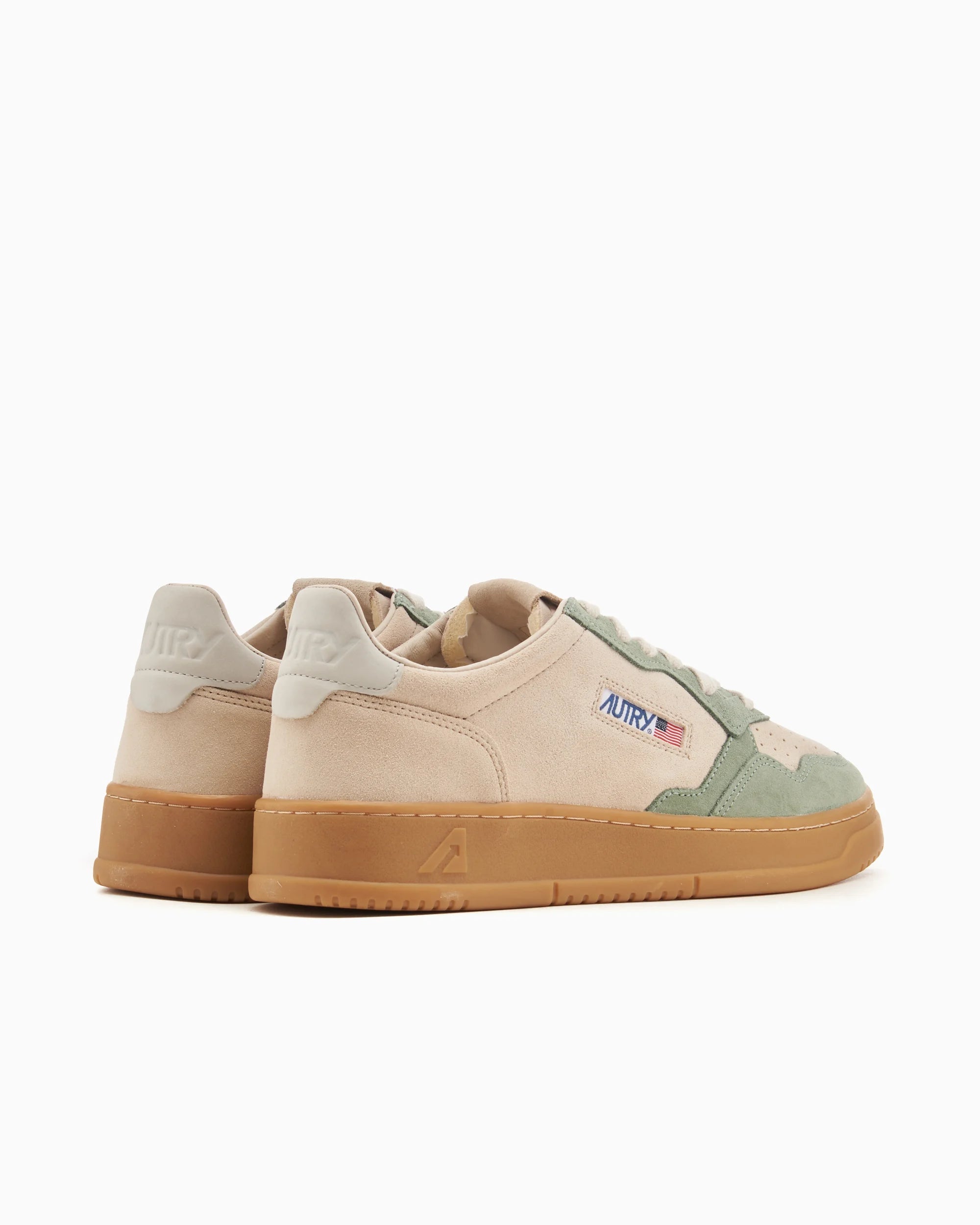 Medallist Low Sneakers in Sand and Green Suede