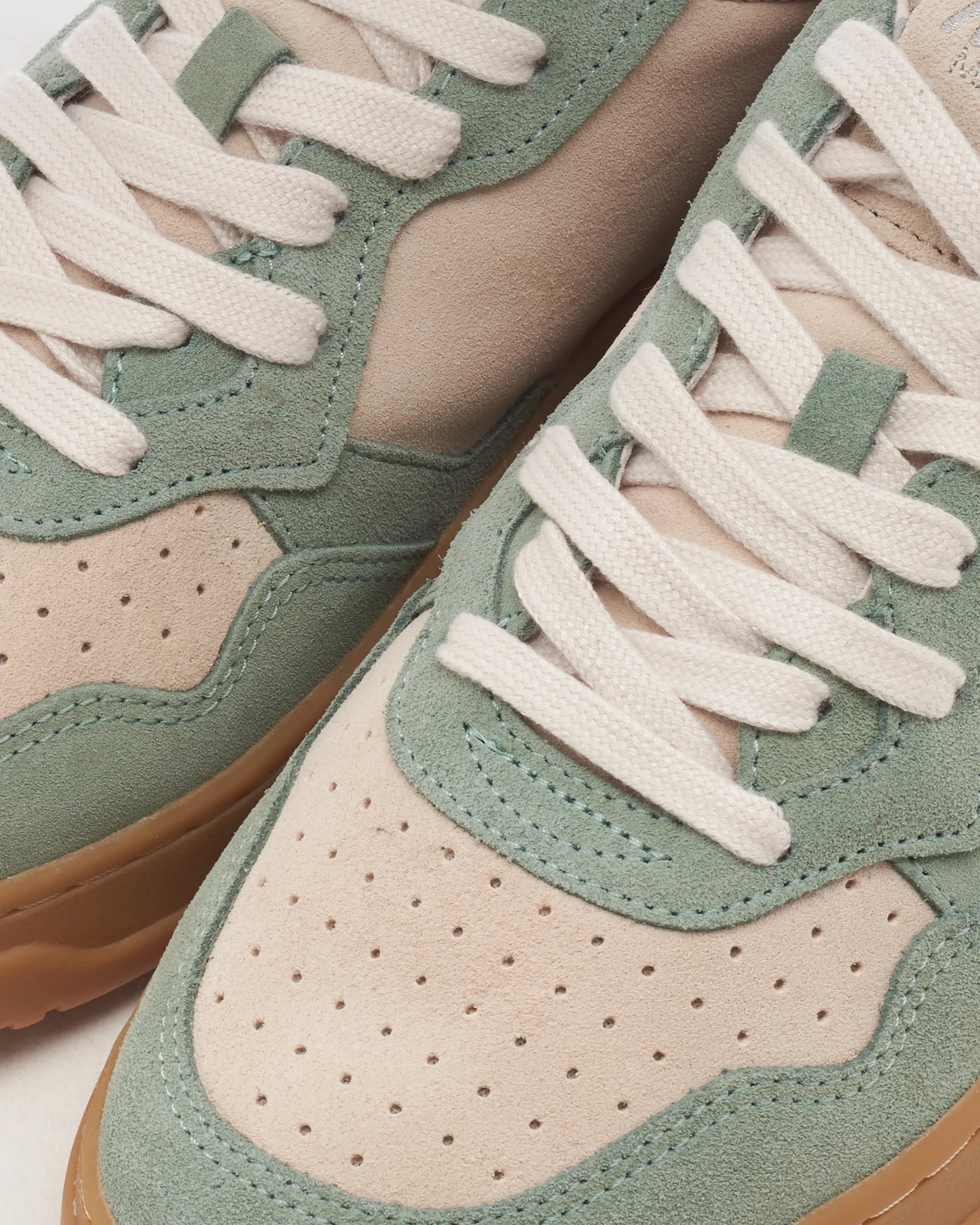 Medallist Low Sneakers in Sand and Green Suede