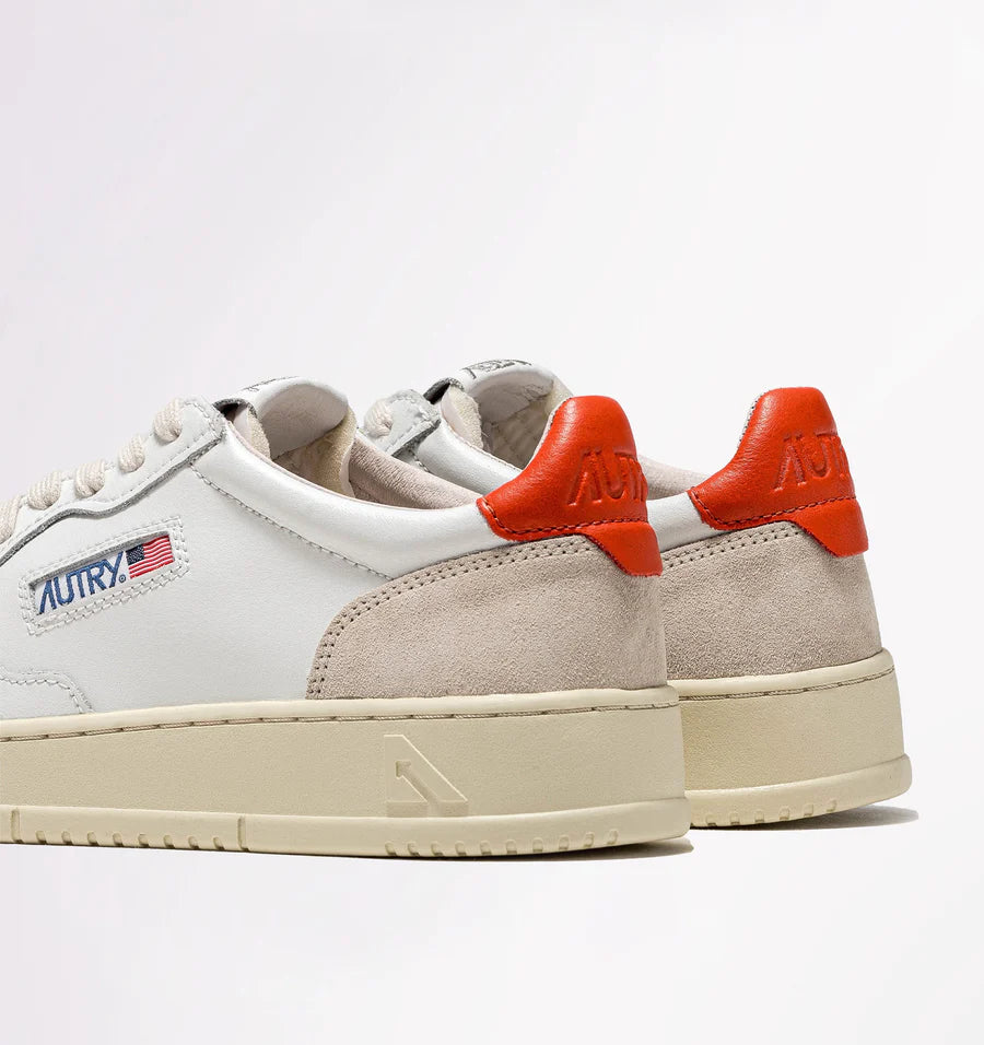 Medalist Low Sneakers In Suede And Leather Color White And Orange