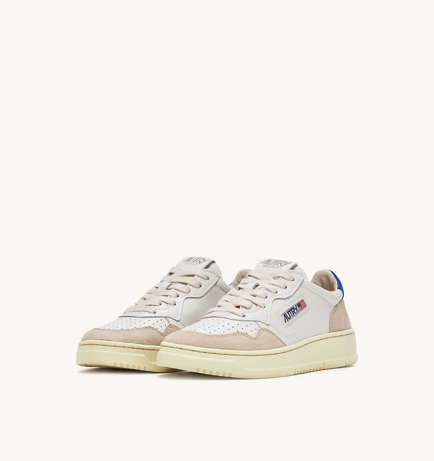 Medalist Low Sneakers In Suede And Leather Color White And Prince Blue