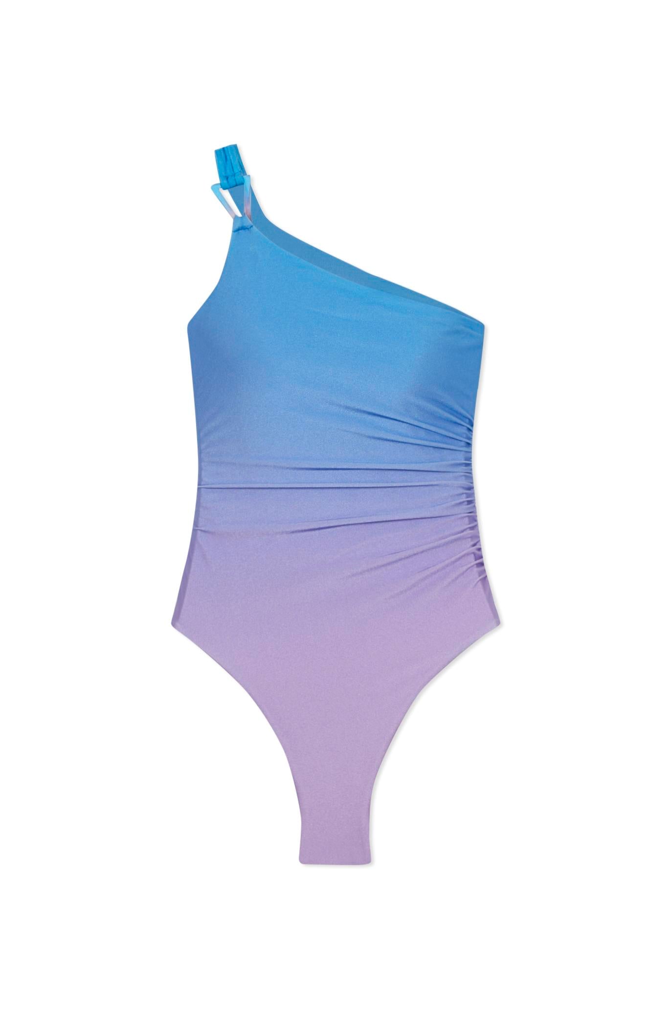 Bliss Satin Ombre Swimwear One Shoulder Ring Swimsuit