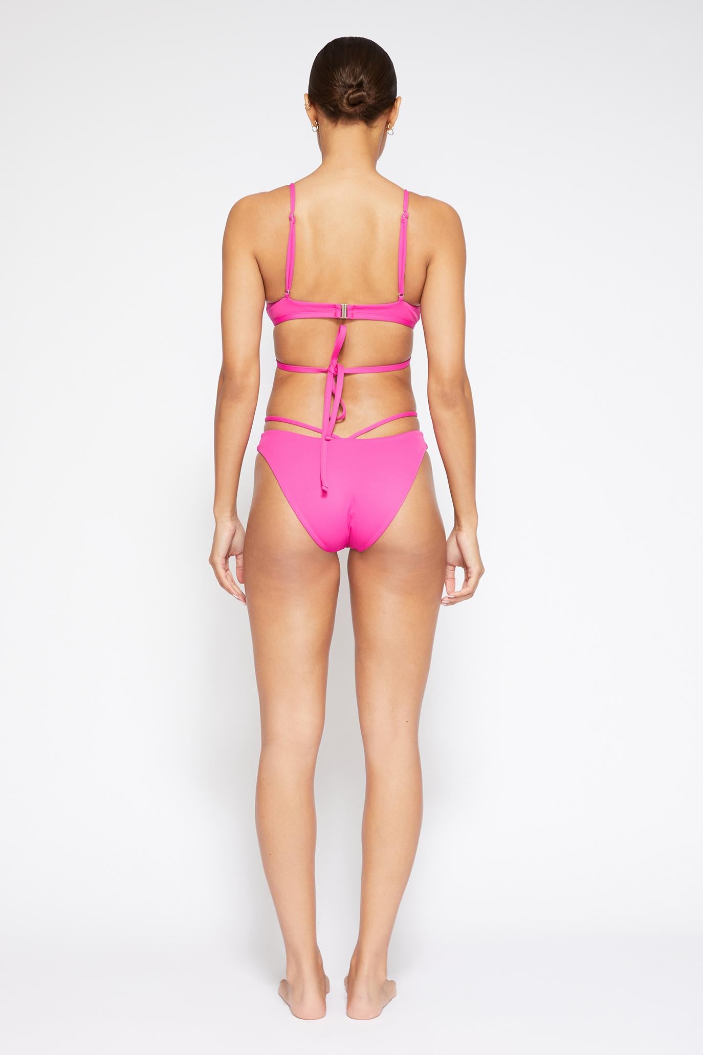 Emmalynn Solid Swimwear Strappy Bikini Bottom